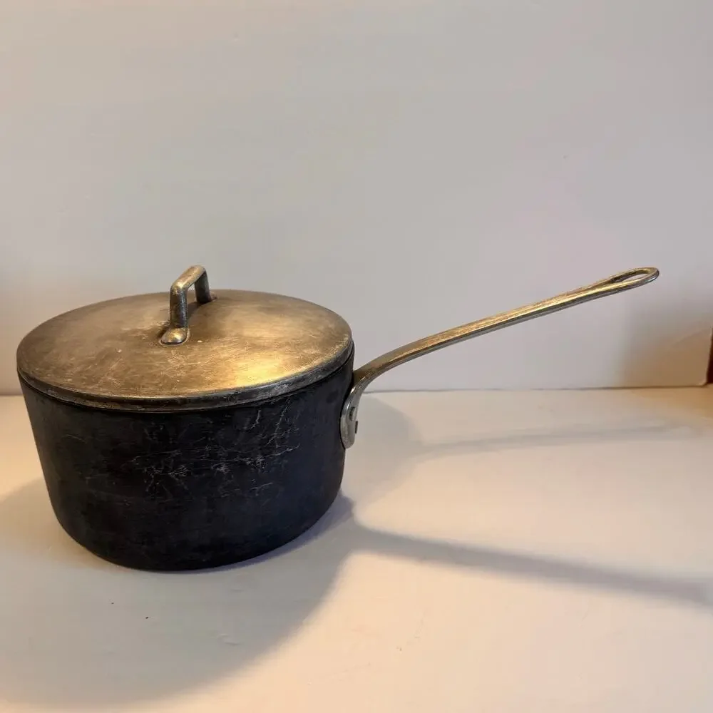 Vintage Magnalite GHC 3 Quart Sauce Pot Pan Anodized Cast Aluminum Lid USA Made.